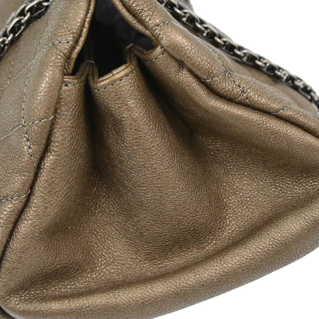 Chanel Metallic Gold Calfskin Medium Bowling Mademoiselle Handbag