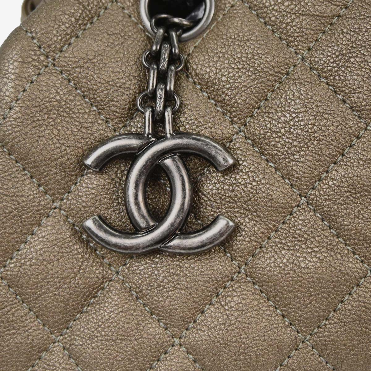 Chanel Metallic Gold Calfskin Medium Bowling Mademoiselle Handbag