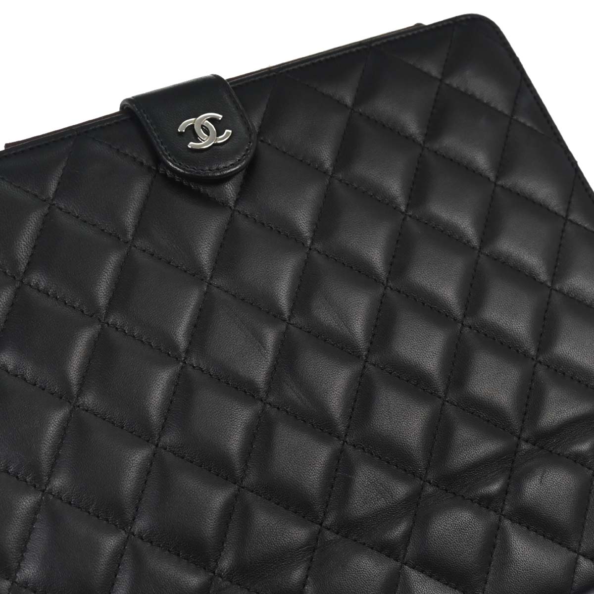 Chanel Black Lambskin Tablet Case Shoulder Bag