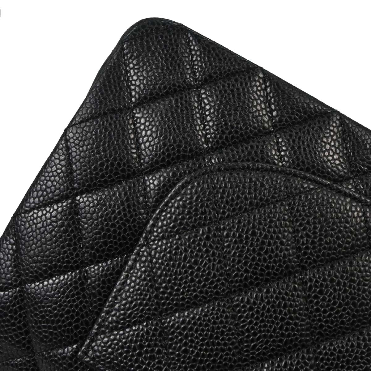Chanel 2014 Black Caviar Skin Medium Classic Double Flap Shoulder Bag