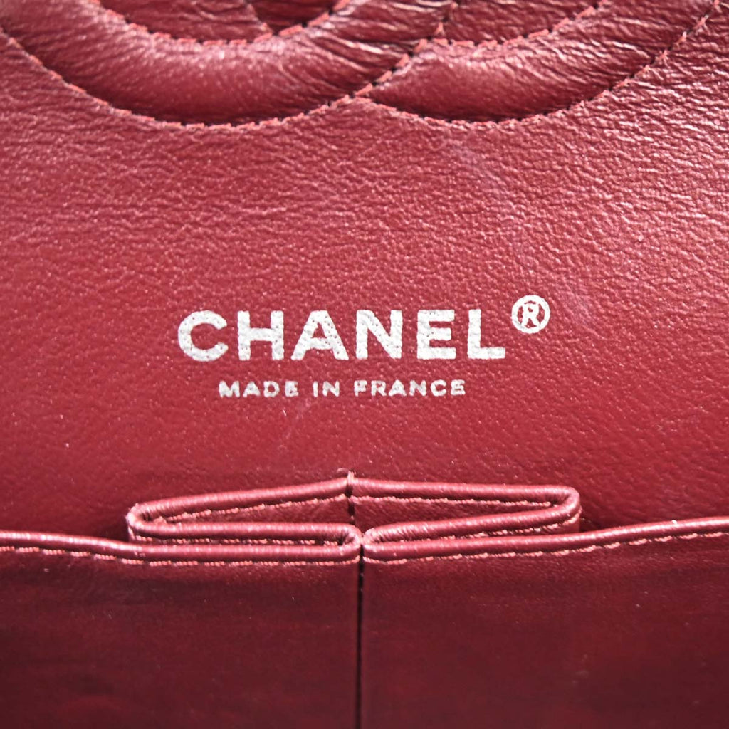 Chanel 2014 Black Caviar Skin Medium Classic Double Flap Shoulder Bag