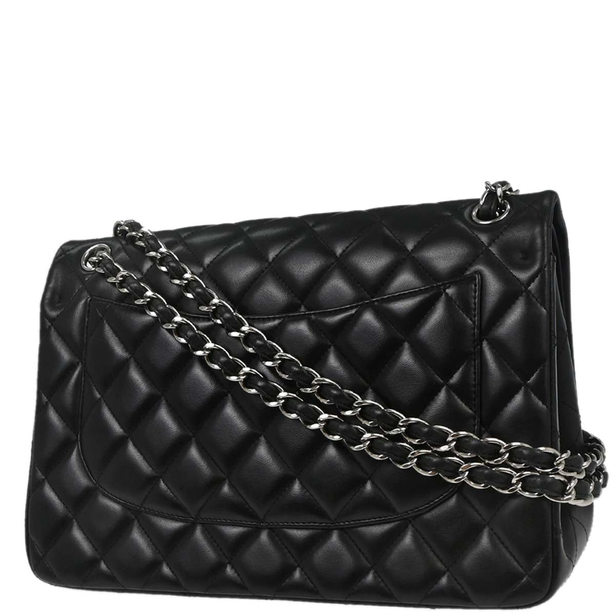 Chanel 2012-2013 Black Lambskin Jumbo Classic Double Flap Shoulder Bag