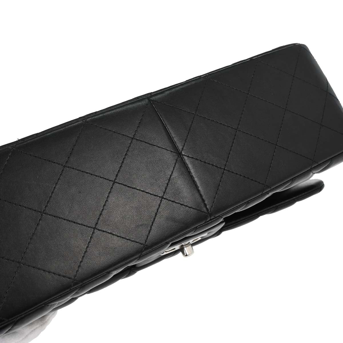Chanel 2012-2013 Black Lambskin Jumbo Classic Double Flap Shoulder Bag