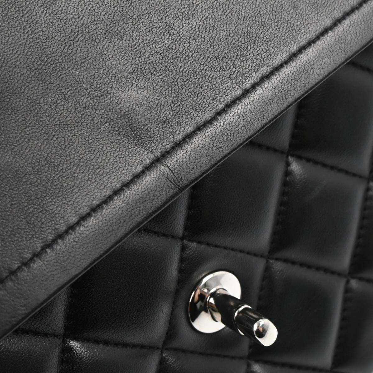 Chanel 2012-2013 Black Lambskin Jumbo Classic Double Flap Shoulder Bag