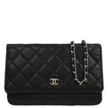 Chanel Black Lambskin Classic WOC Wallet on Chain Bag
