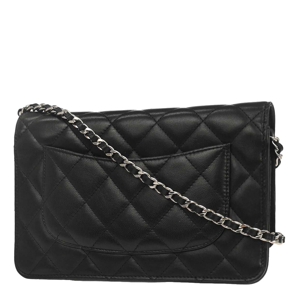 Chanel Black Lambskin Classic WOC Wallet on Chain Bag