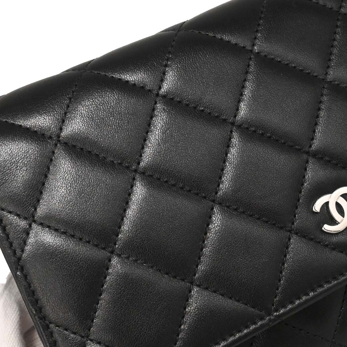 Chanel Black Lambskin Classic WOC Wallet on Chain Bag