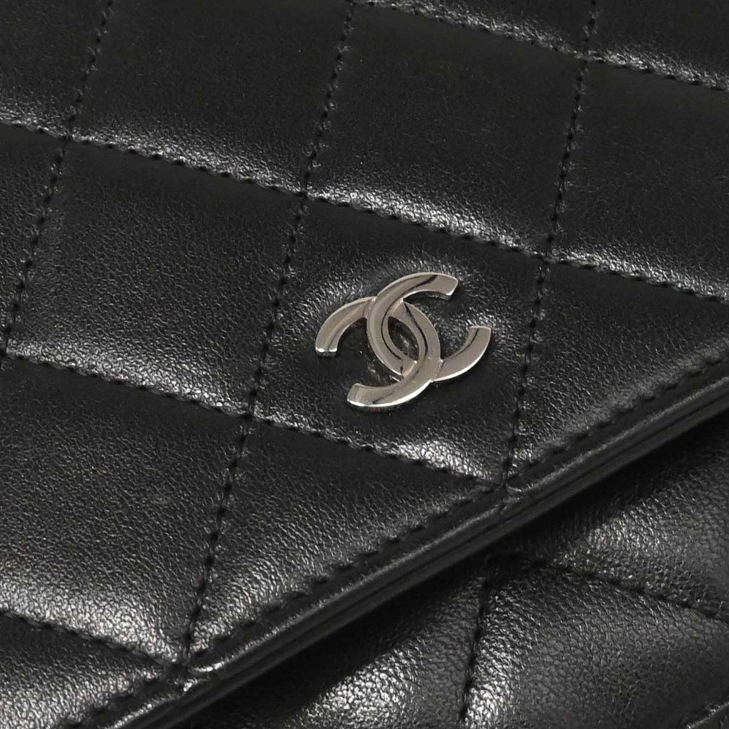 Chanel Black Lambskin Classic WOC Wallet on Chain Bag