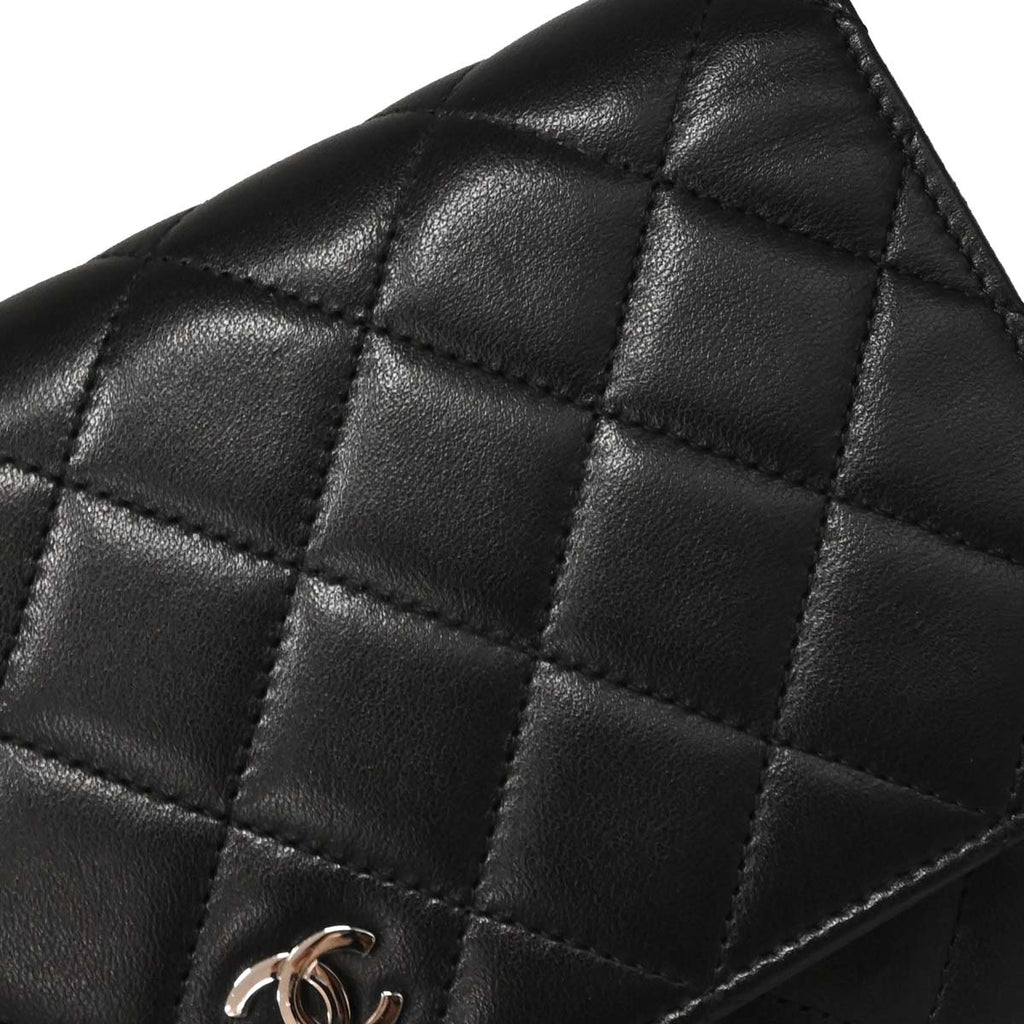 Chanel Black Lambskin Classic WOC Wallet on Chain Bag