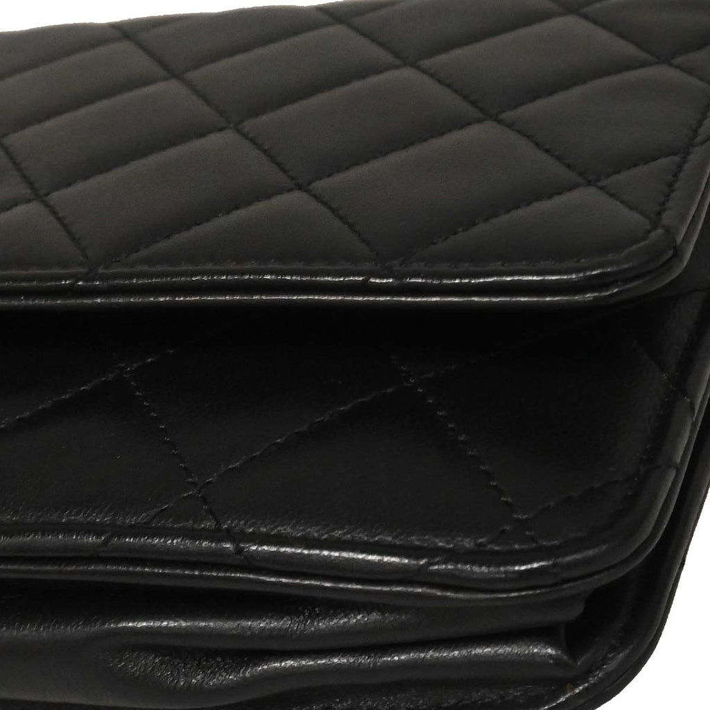 Chanel Black Lambskin Classic WOC Wallet on Chain Bag