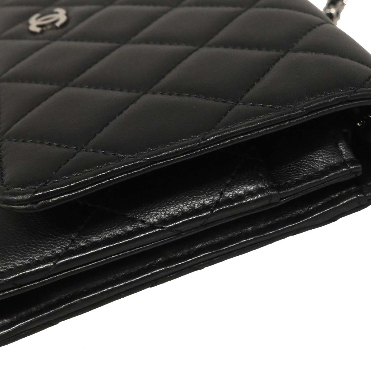 Chanel Black Lambskin Classic WOC Wallet on Chain Bag