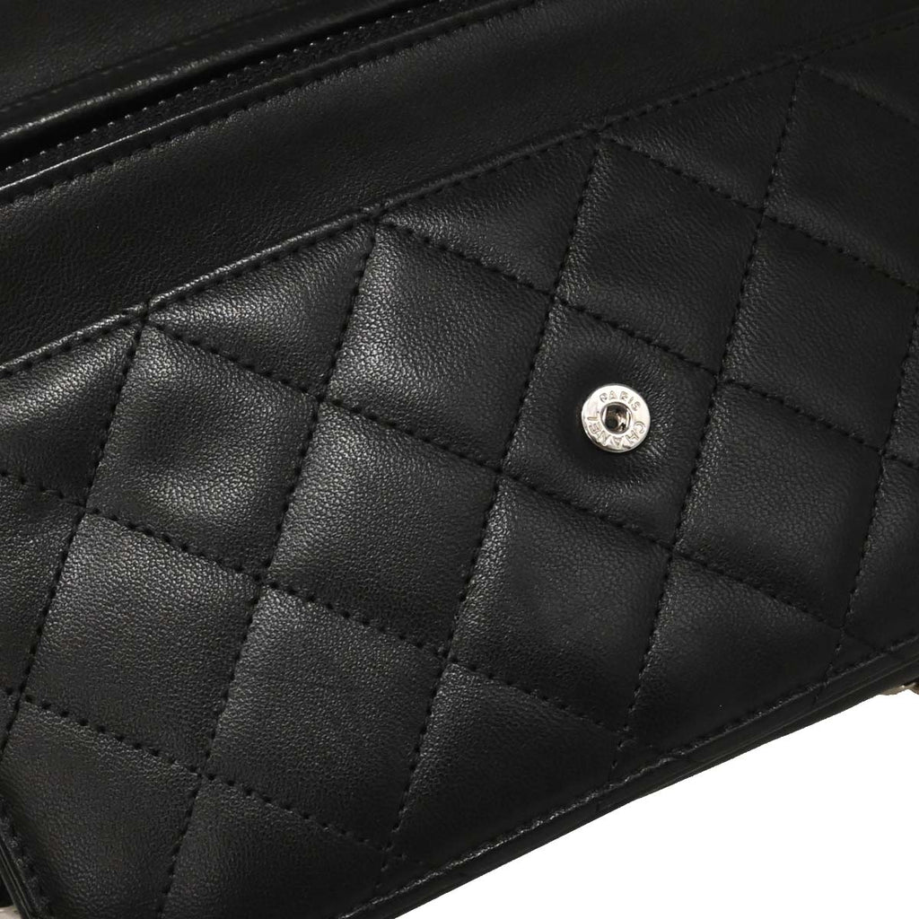 Chanel Black Lambskin Classic WOC Wallet on Chain Bag