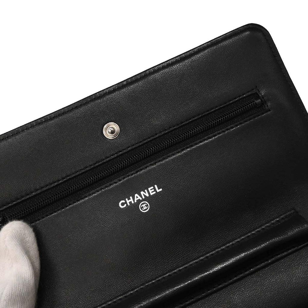 Chanel Black Lambskin Classic WOC Wallet on Chain Bag
