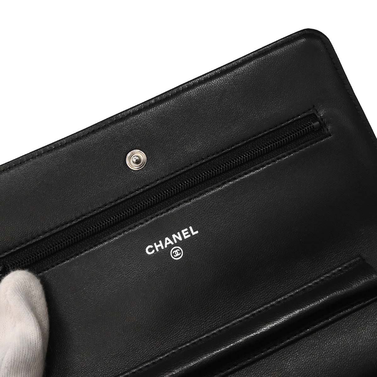 Chanel Black Lambskin Classic WOC Wallet on Chain Bag