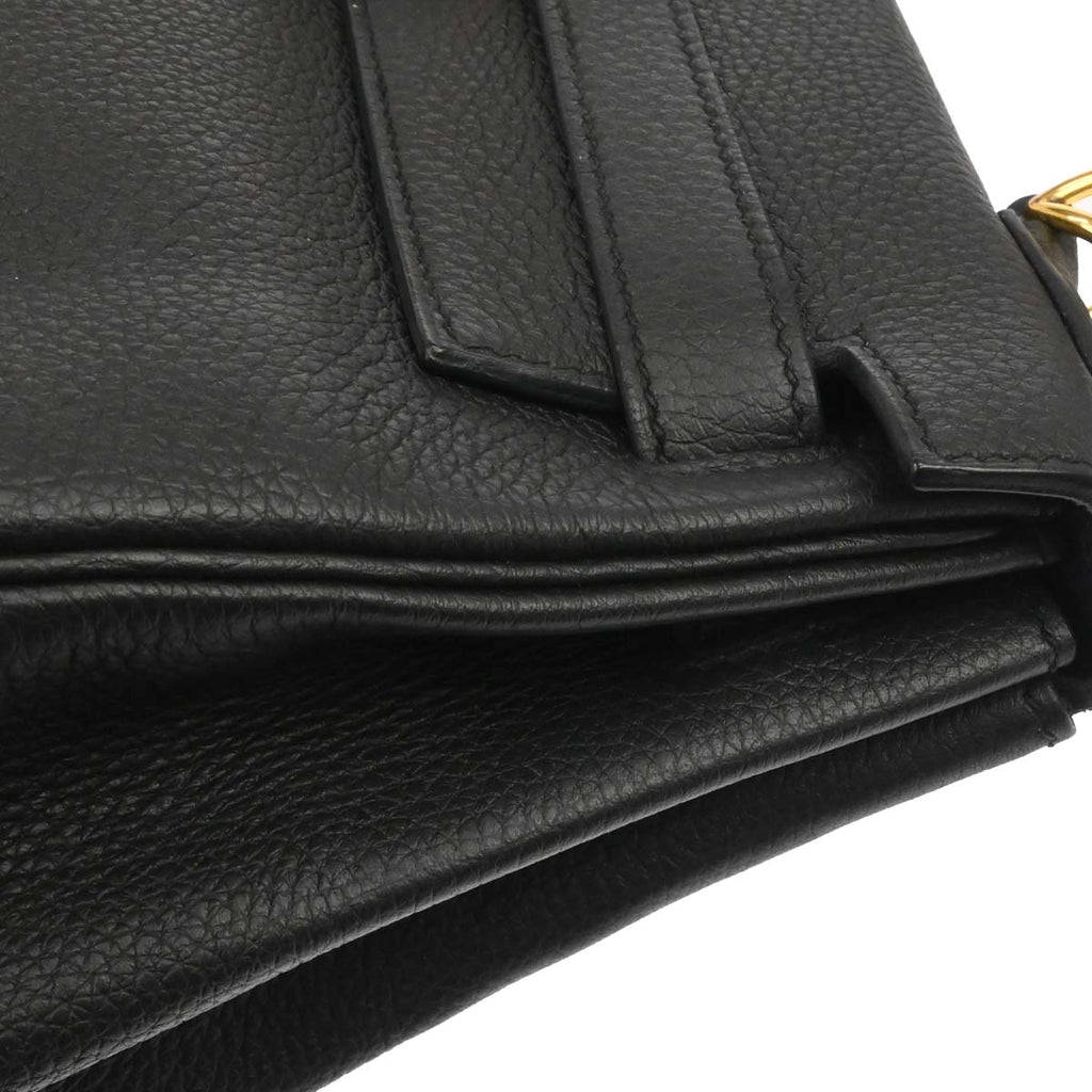 Hermes Black Togo Kelly 28 Retourne 2way Shoulder Handbag