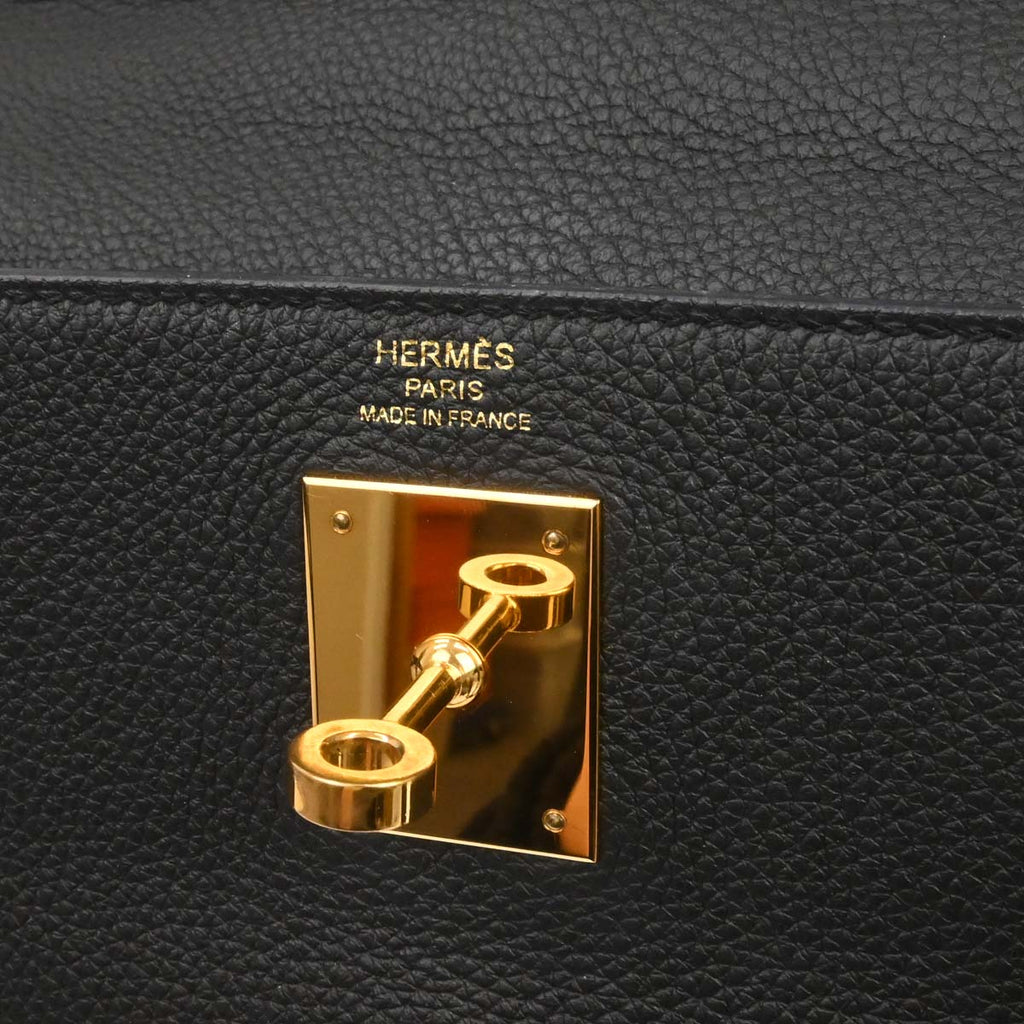 Hermes Black Togo Kelly 28 Retourne 2way Shoulder Handbag