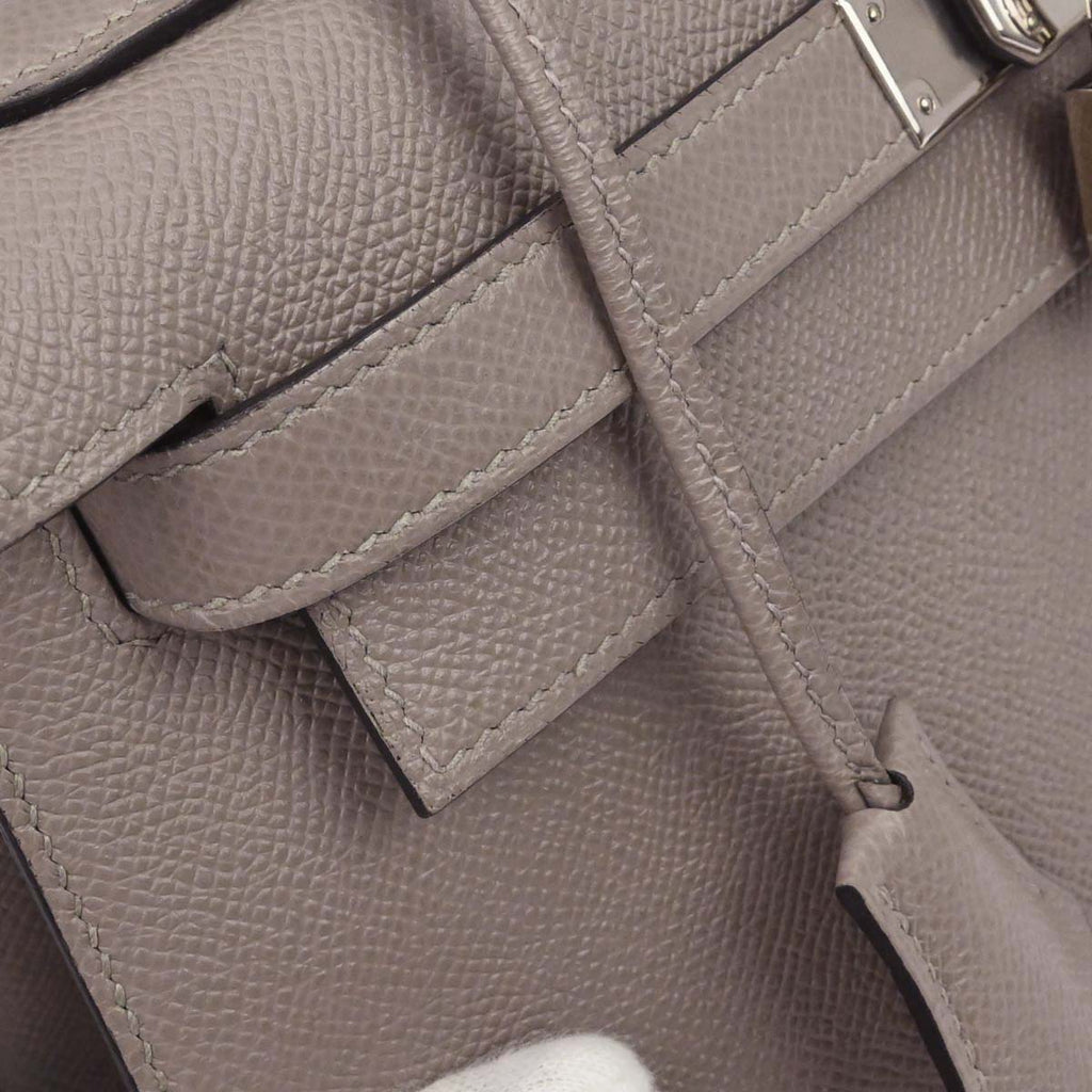 Hermes Gris Asphalt Epsom Kelly 28 Sellier 2way Shoulder Handbag