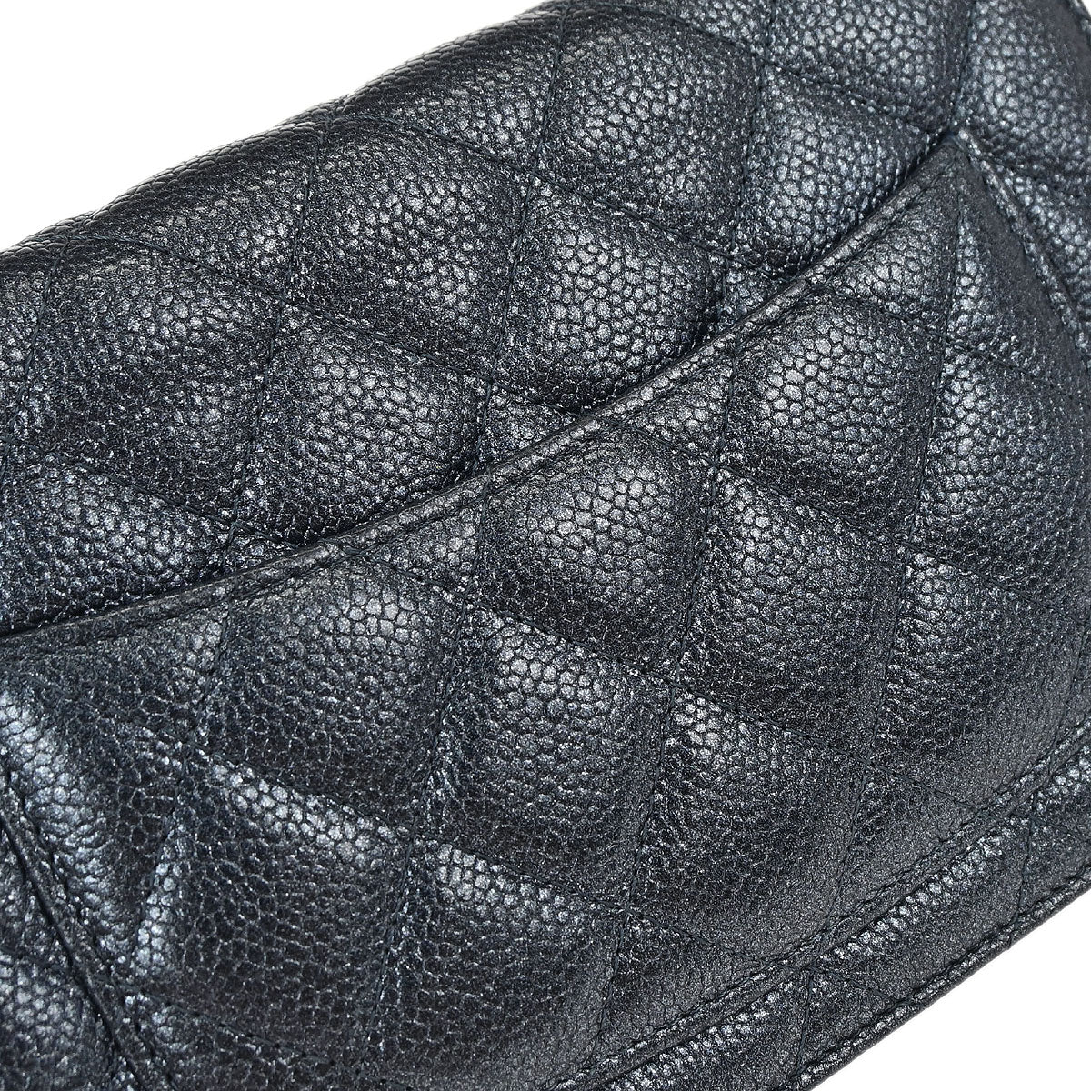 Chanel 2014-2015 Metallic Blue Calfskin Classic WOC Wallet on Chain Bag