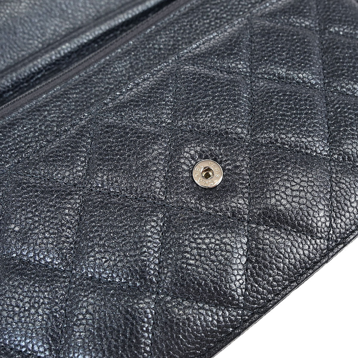 Chanel 2014-2015 Metallic Blue Calfskin Classic WOC Wallet on Chain Bag