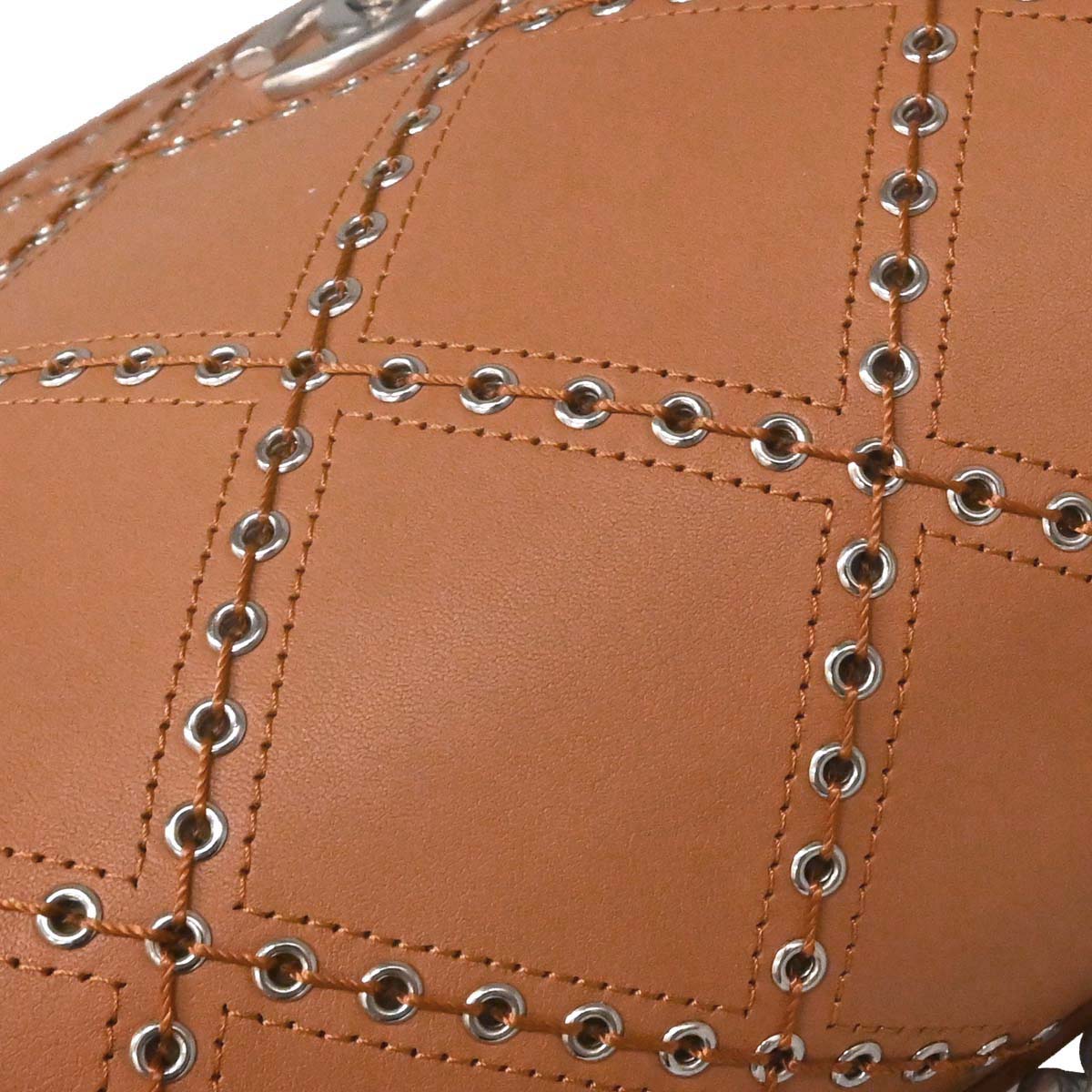 Chanel 2018 Brown Calfskin Coco Eyelets Round Flap Shoulder Bag