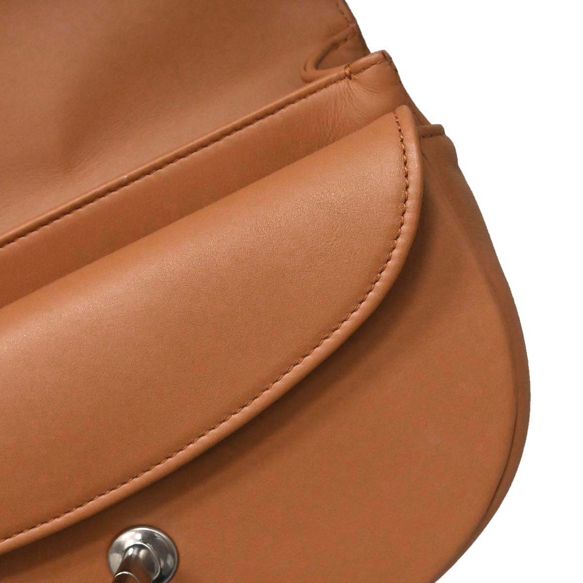 Chanel 2018 Brown Calfskin Coco Eyelets Round Flap Shoulder Bag