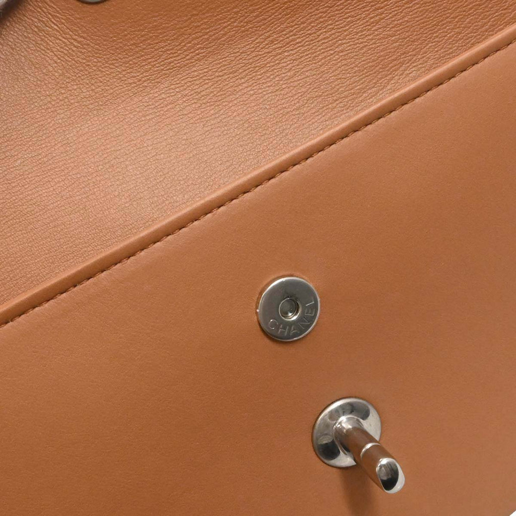 Chanel 2018 Brown Calfskin Coco Eyelets Round Flap Shoulder Bag