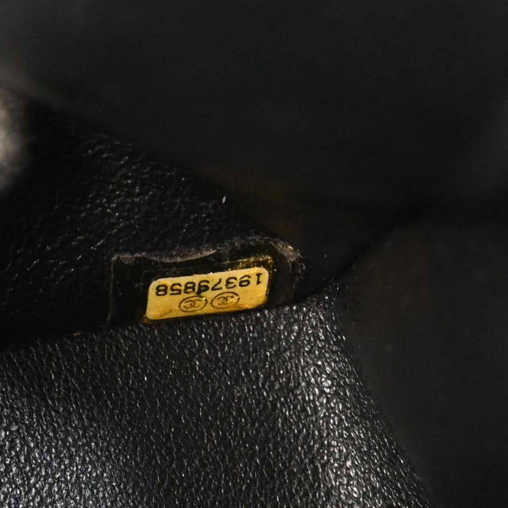 Chanel Black Cotton Medium Classic Double Flap Shoulder Bag