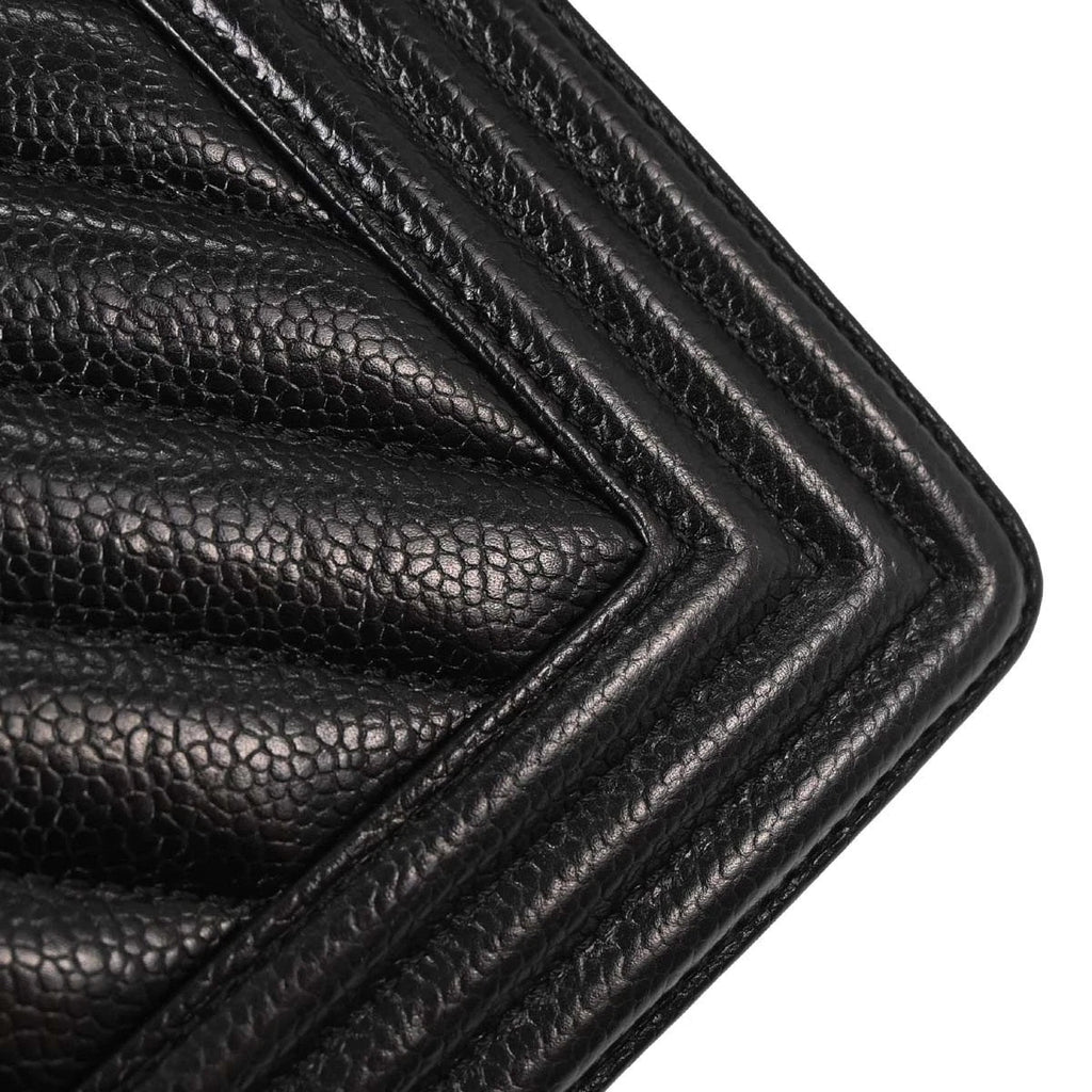 Boy Chanel Black Caviar Chevron Medium Shoulder Bag