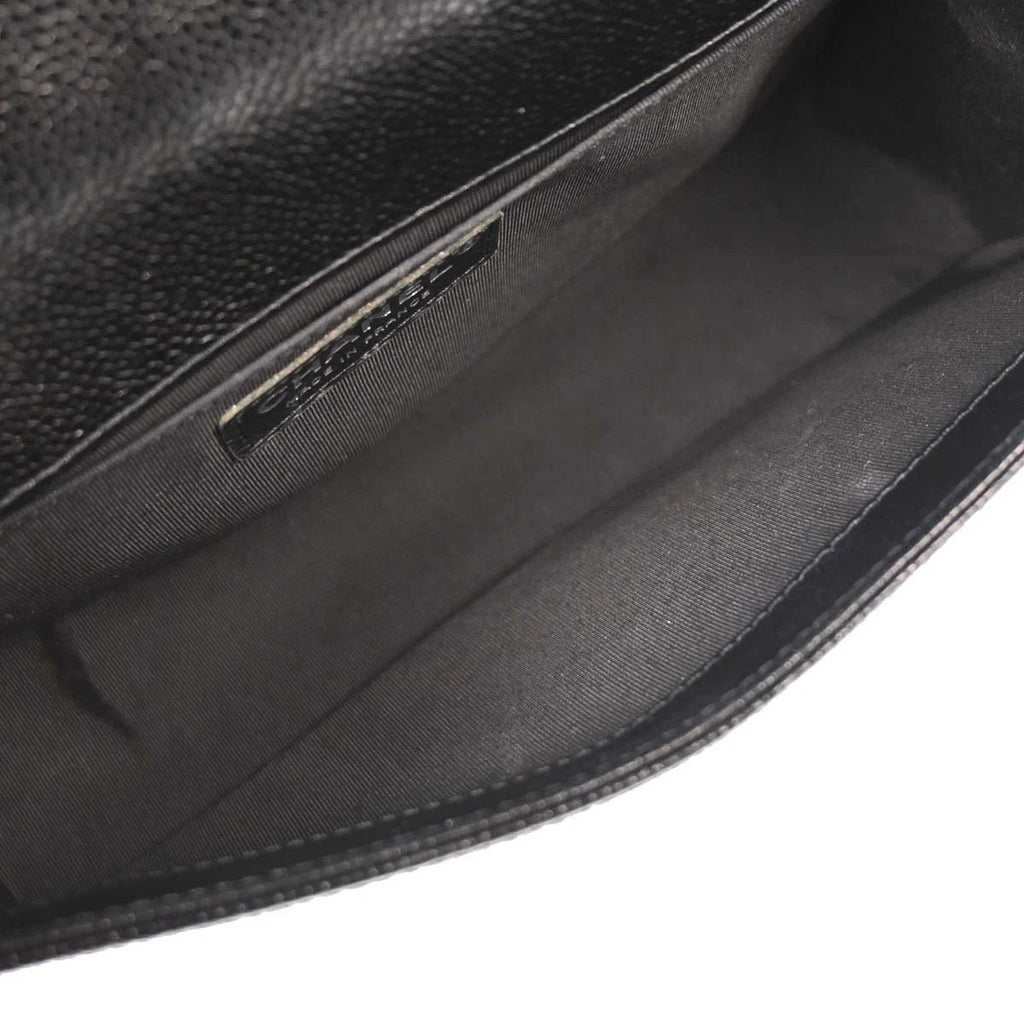 Boy Chanel Black Caviar Chevron Medium Shoulder Bag