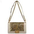 Boy Chanel * Gold Python Medium Shoulder Bag
