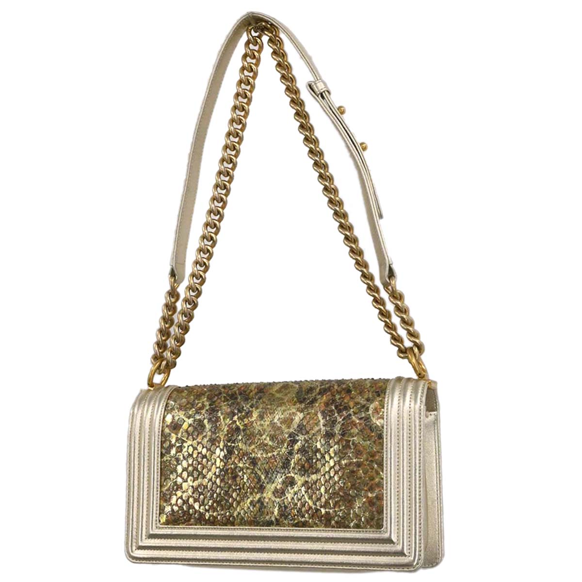 Boy Chanel * Gold Python Medium Shoulder Bag