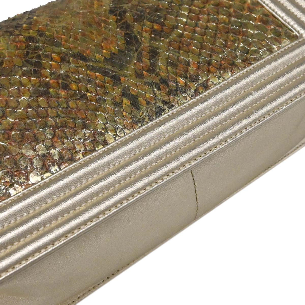 Boy Chanel * Gold Python Medium Shoulder Bag