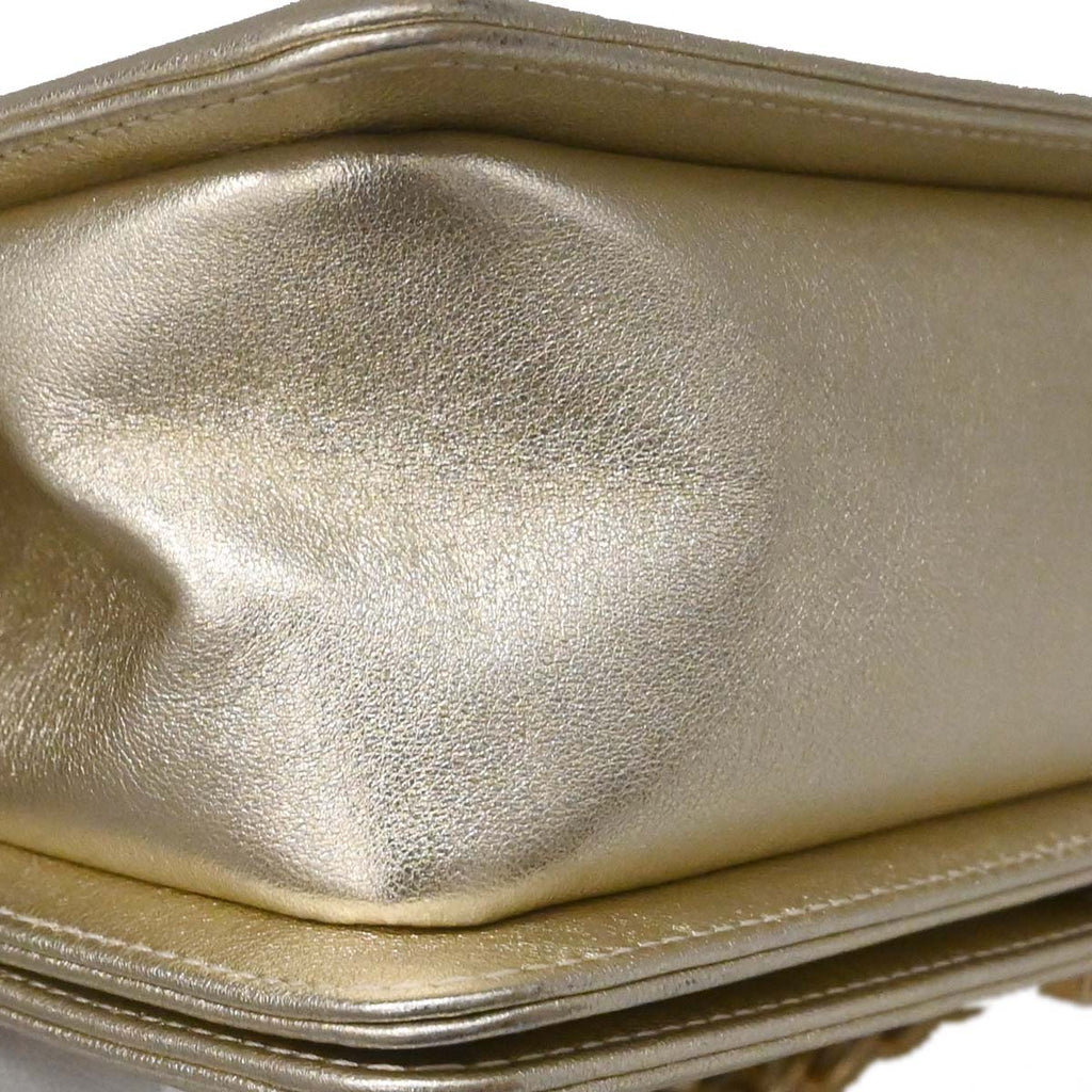 Boy Chanel * Gold Python Medium Shoulder Bag