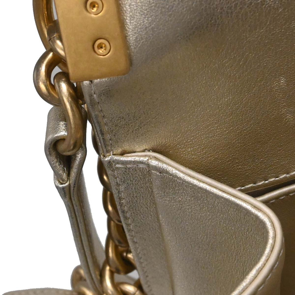Boy Chanel * Gold Python Medium Shoulder Bag