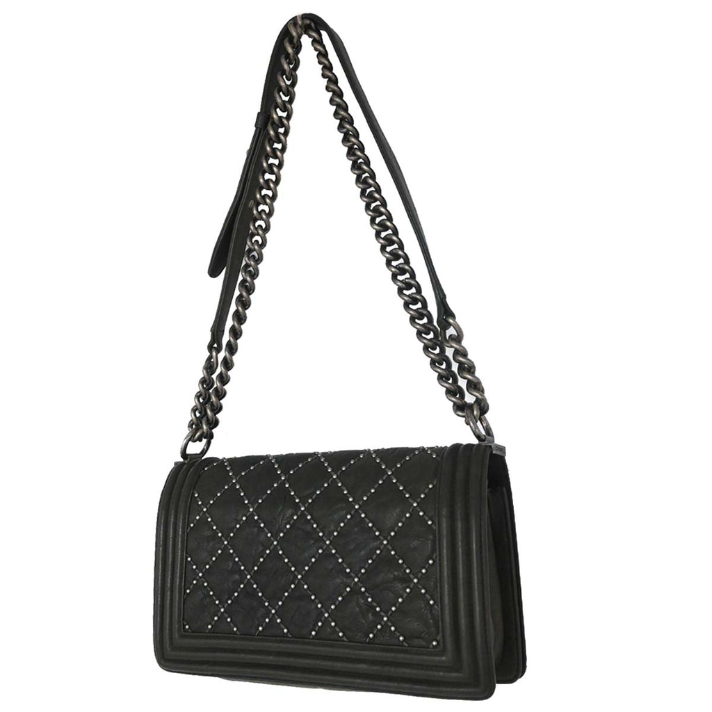 Boy Chanel 2015-2016 Gray Calfskin Medium Shoulder Bag