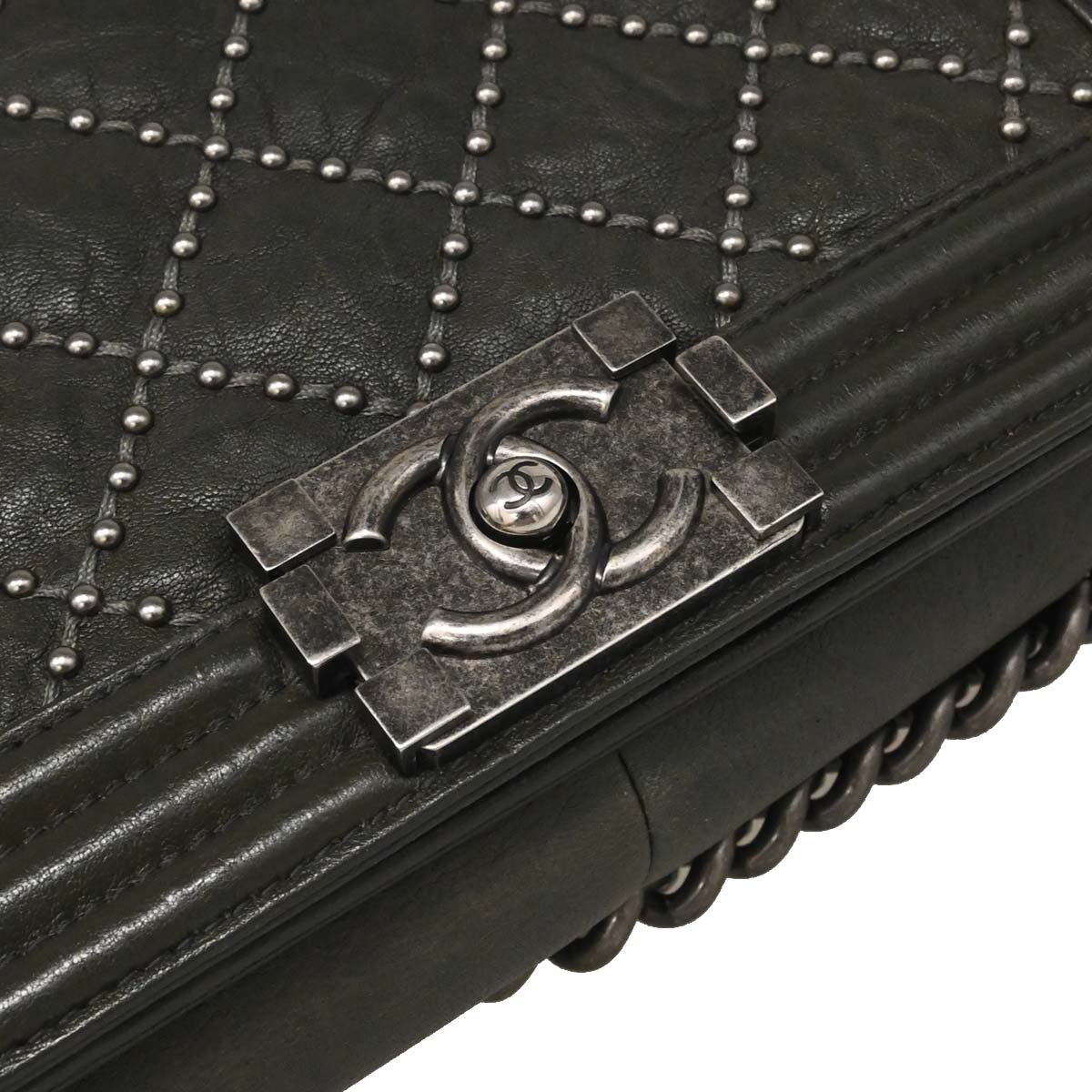 Boy Chanel 2015-2016 Gray Calfskin Medium Shoulder Bag