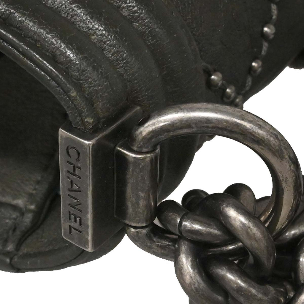Boy Chanel 2015-2016 Gray Calfskin Medium Shoulder Bag