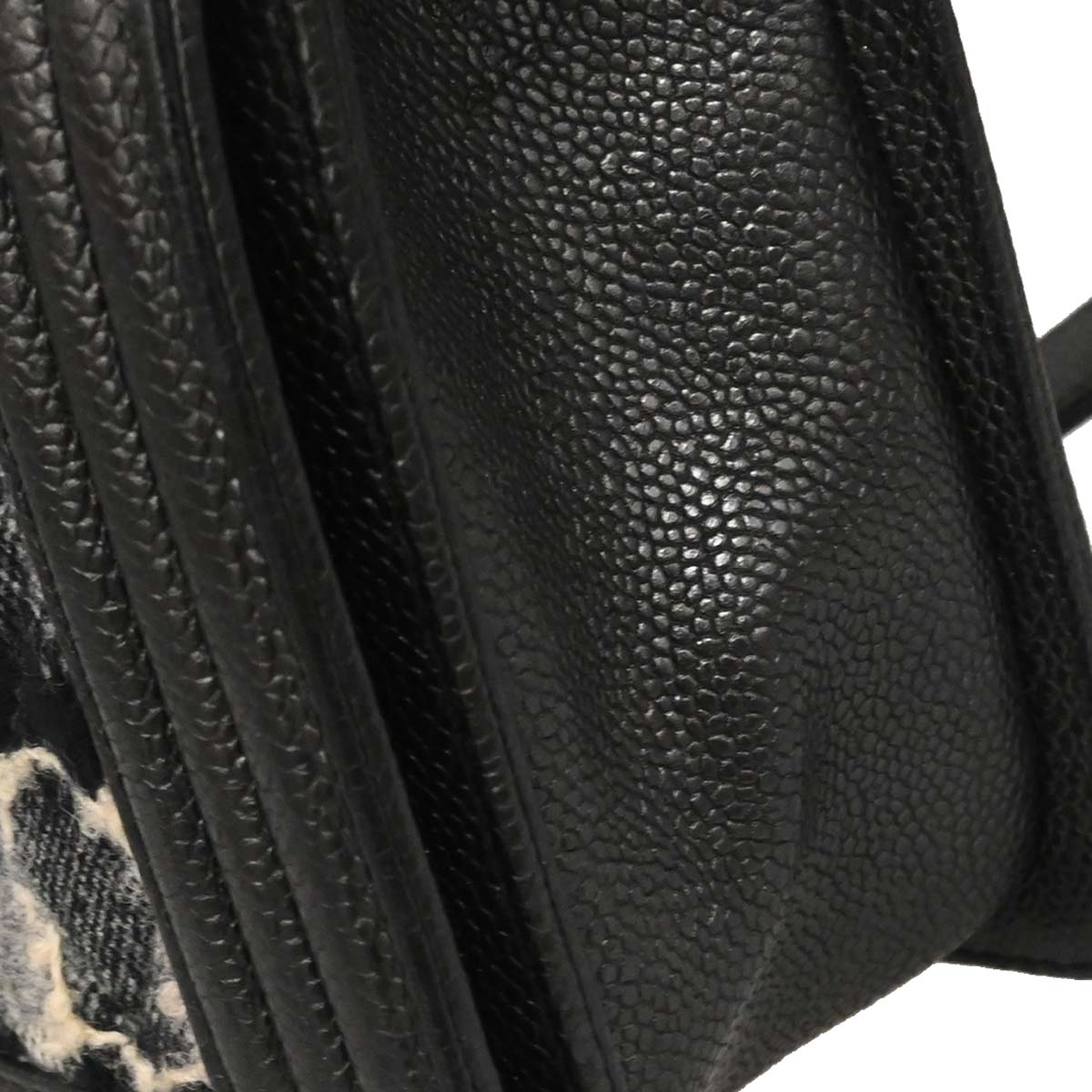 Boy Chanel Black Caviar Tweed Medium Shoulder Bag