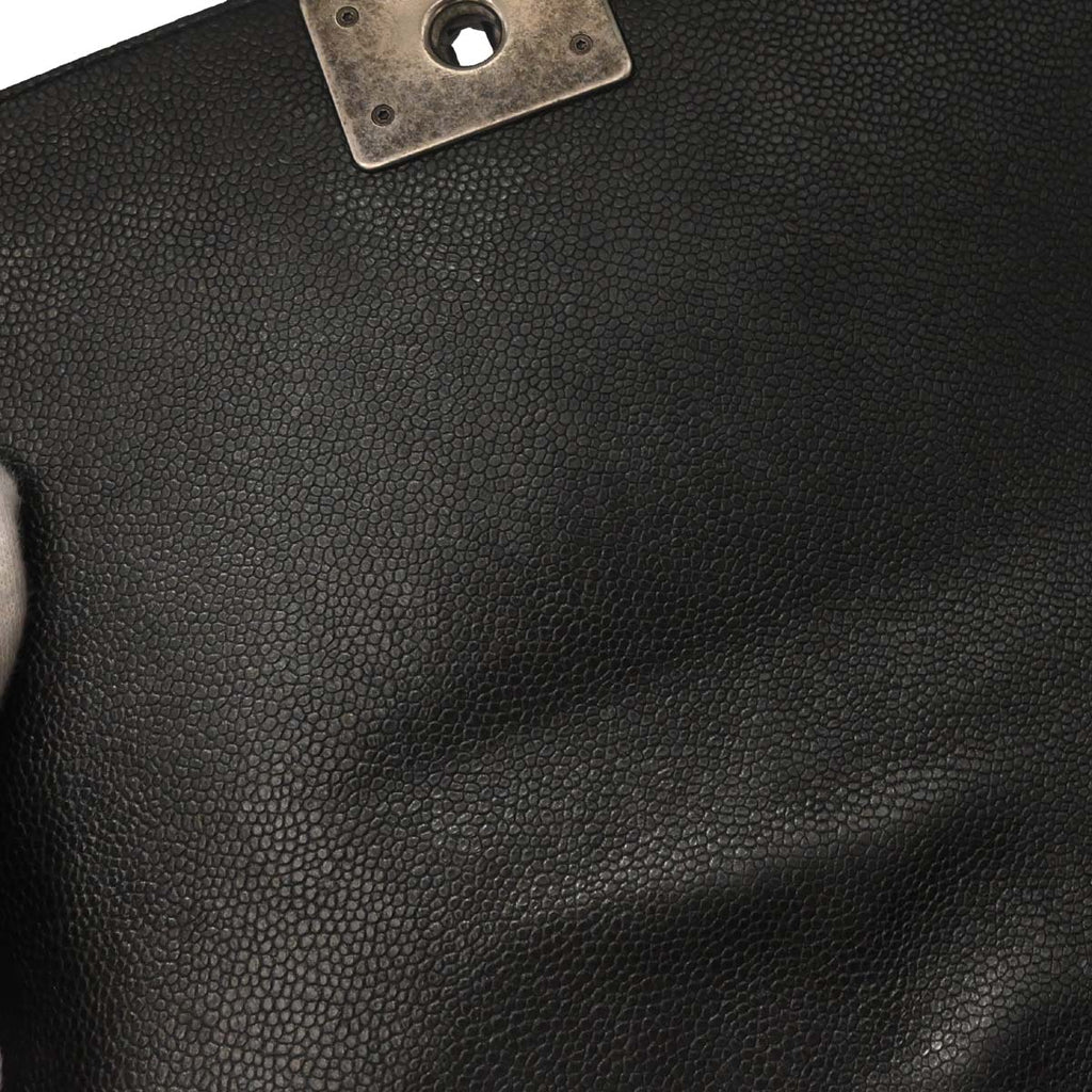 Boy Chanel Black Caviar Tweed Medium Shoulder Bag