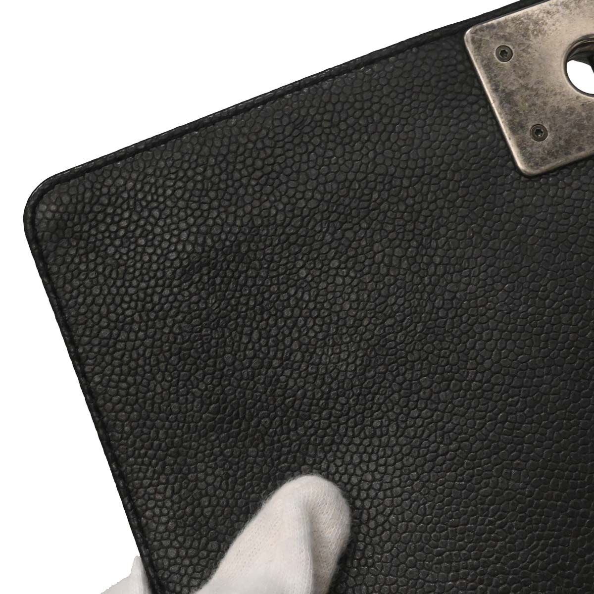 Boy Chanel Black Caviar Tweed Medium Shoulder Bag