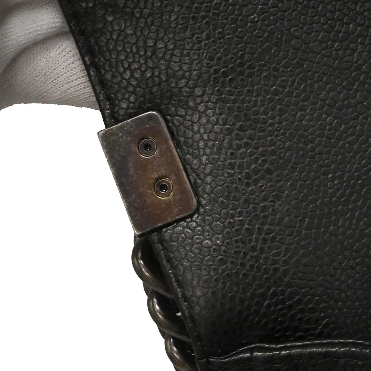 Boy Chanel Black Caviar Tweed Medium Shoulder Bag