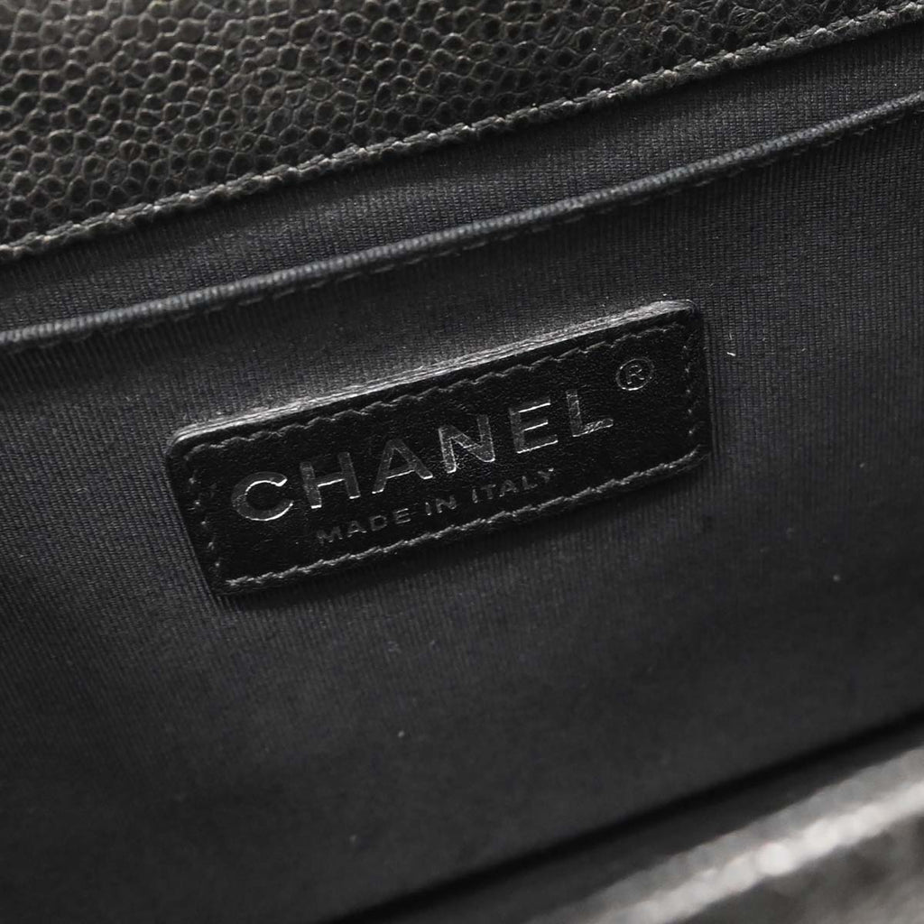 Boy Chanel Black Caviar Tweed Medium Shoulder Bag