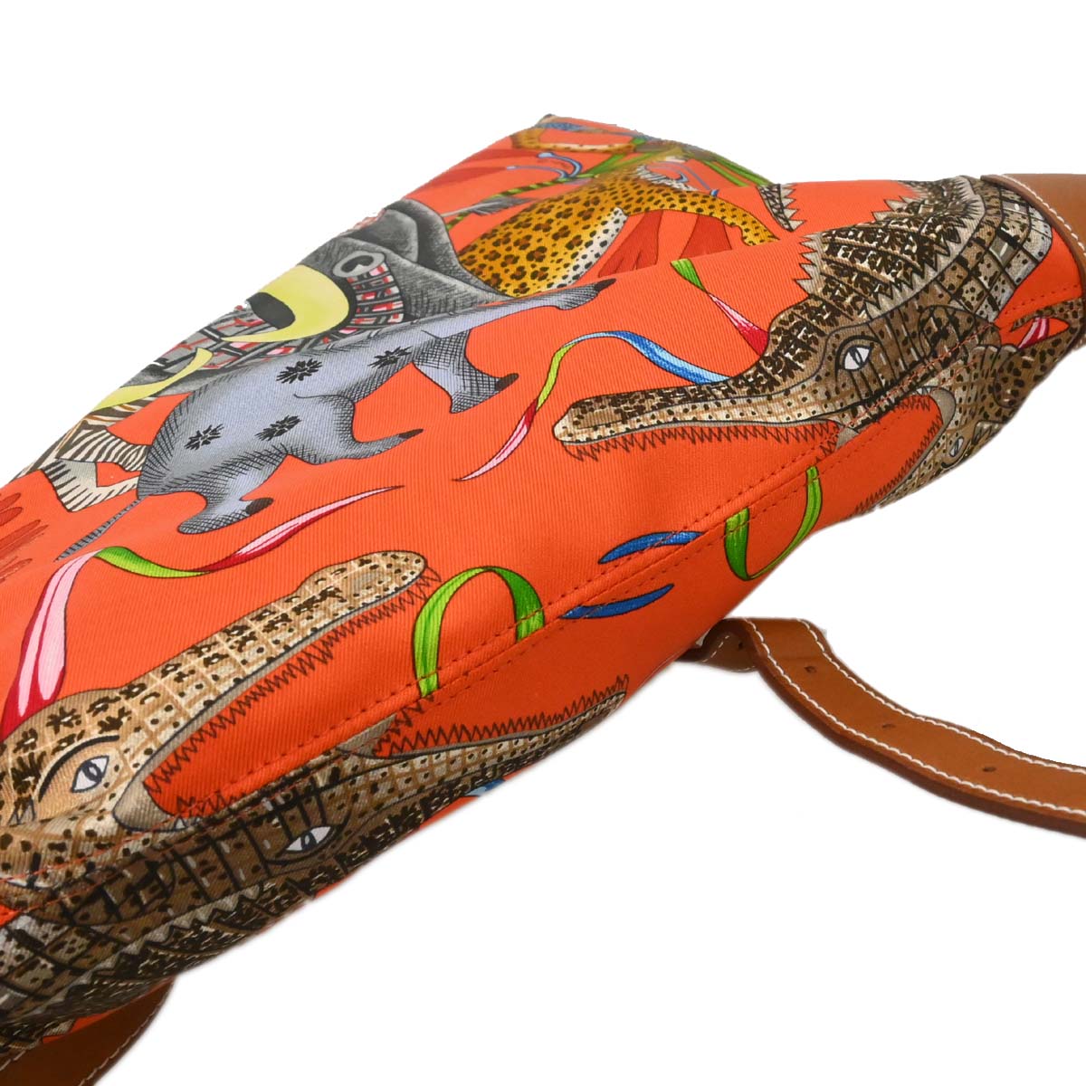 Hermes Orange Silk Silky City 41 Shoulder Bag
