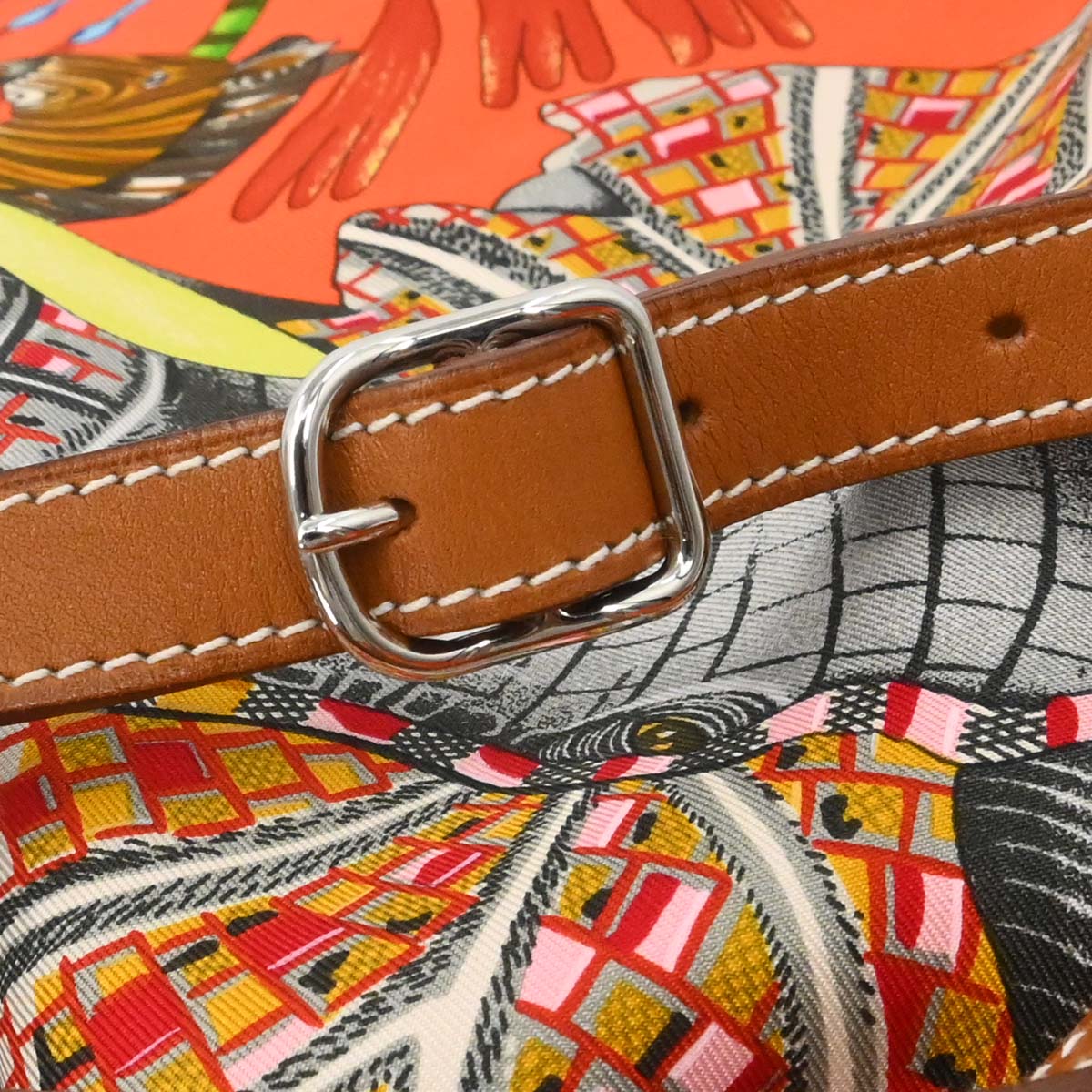 Hermes Orange Silk Silky City 41 Shoulder Bag
