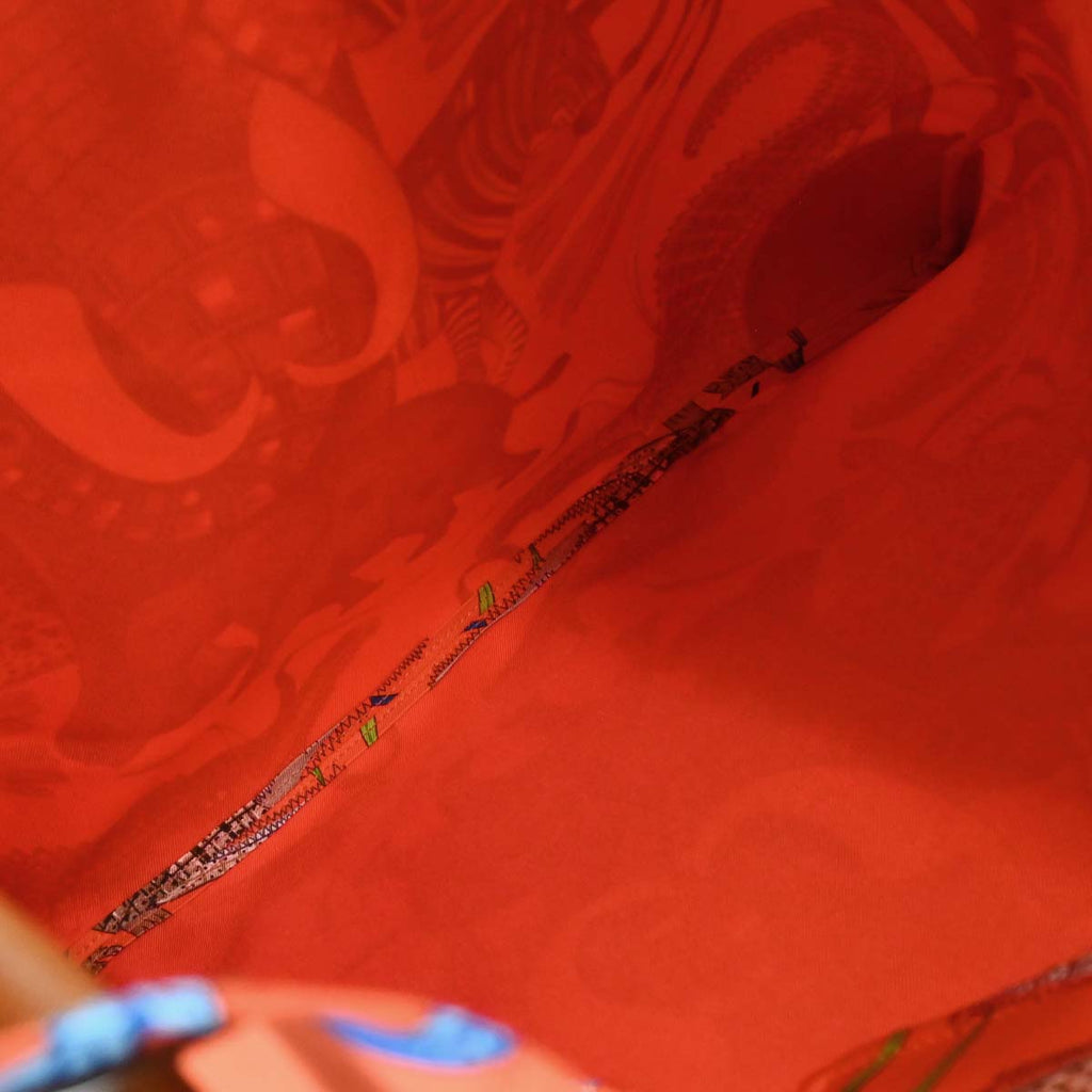 Hermes Orange Silk Silky City 41 Shoulder Bag