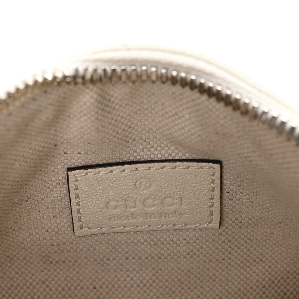 Gucci Sakai Be Green Calfskin Diagonal Stitched Mini Blondie Barrel Shoulder Bag Mystic White