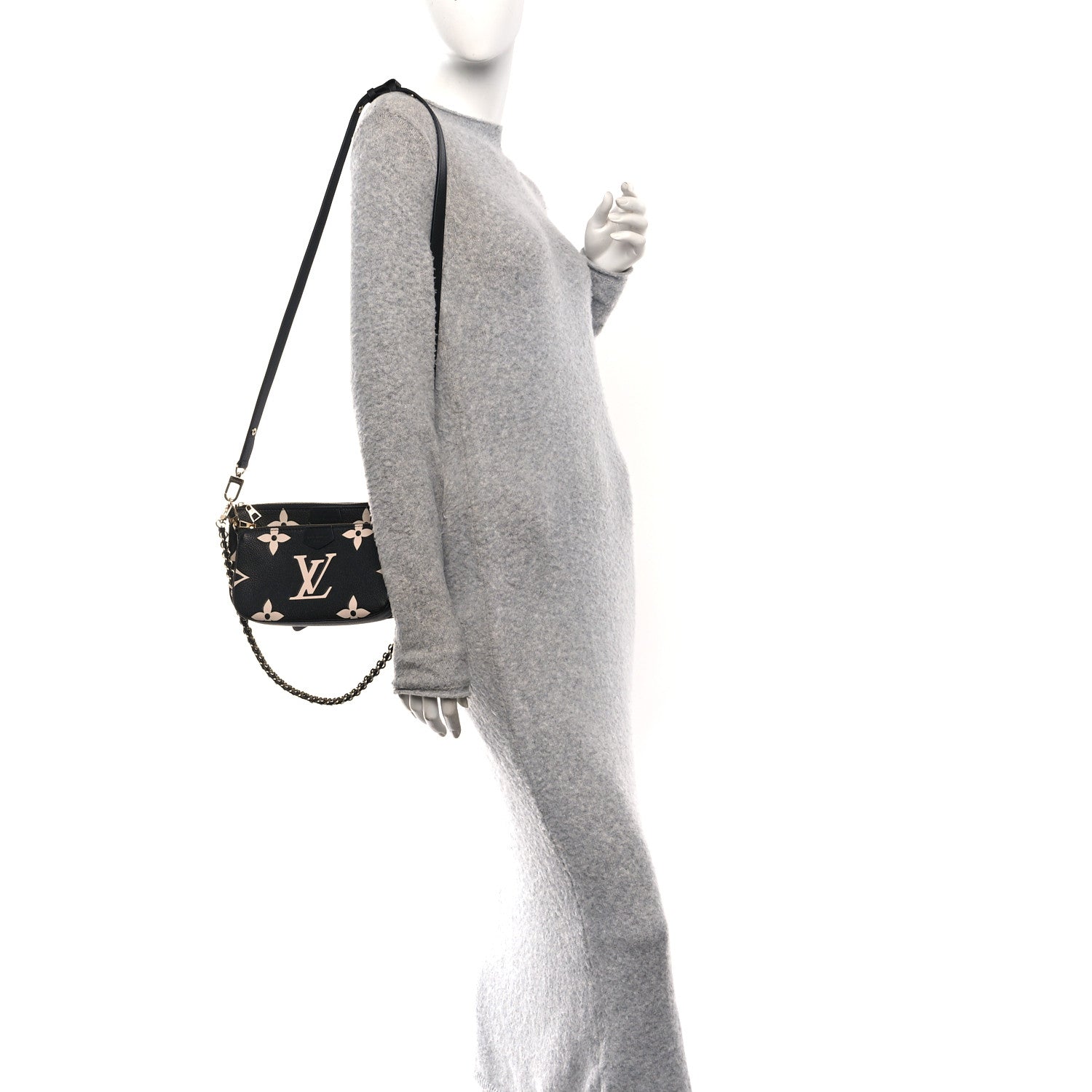 Louis Vuitton Empreinte Monogram Giant Multi Pochette Accessories Black Beige