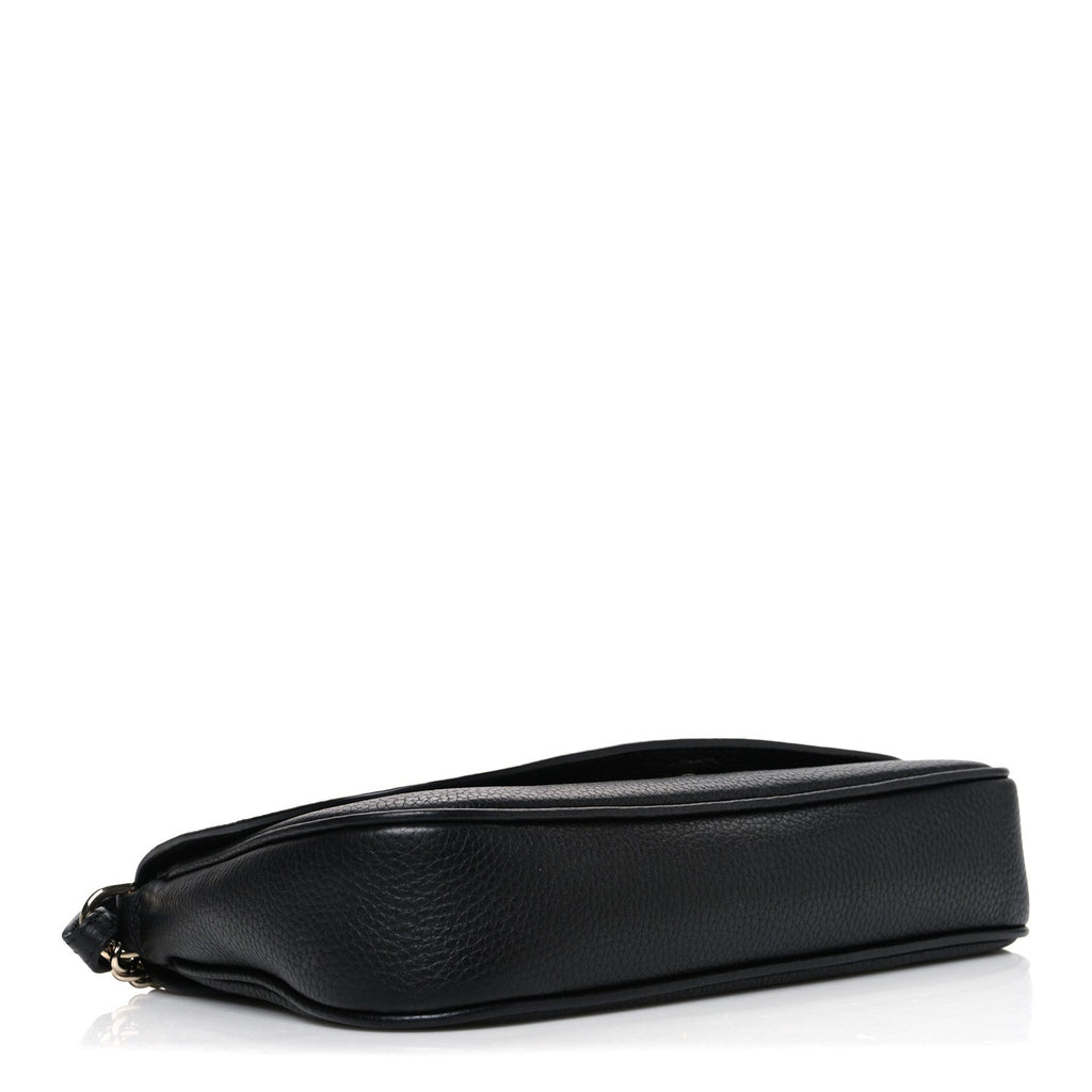 Gucci Pebbled Calfskin Medium Soho Flap Crossbody Black