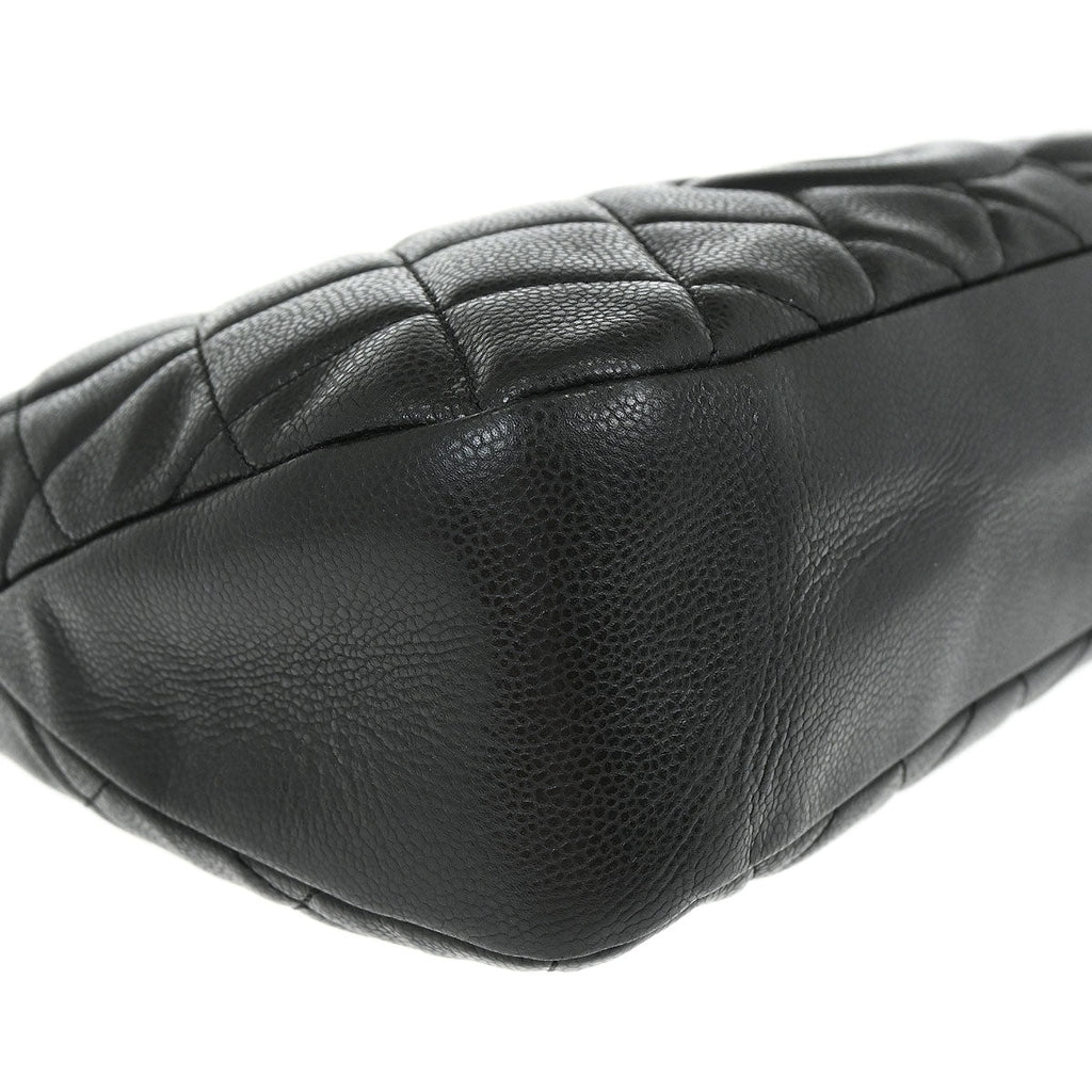Chanel Black Caviar Skin Tote Chain Handbag