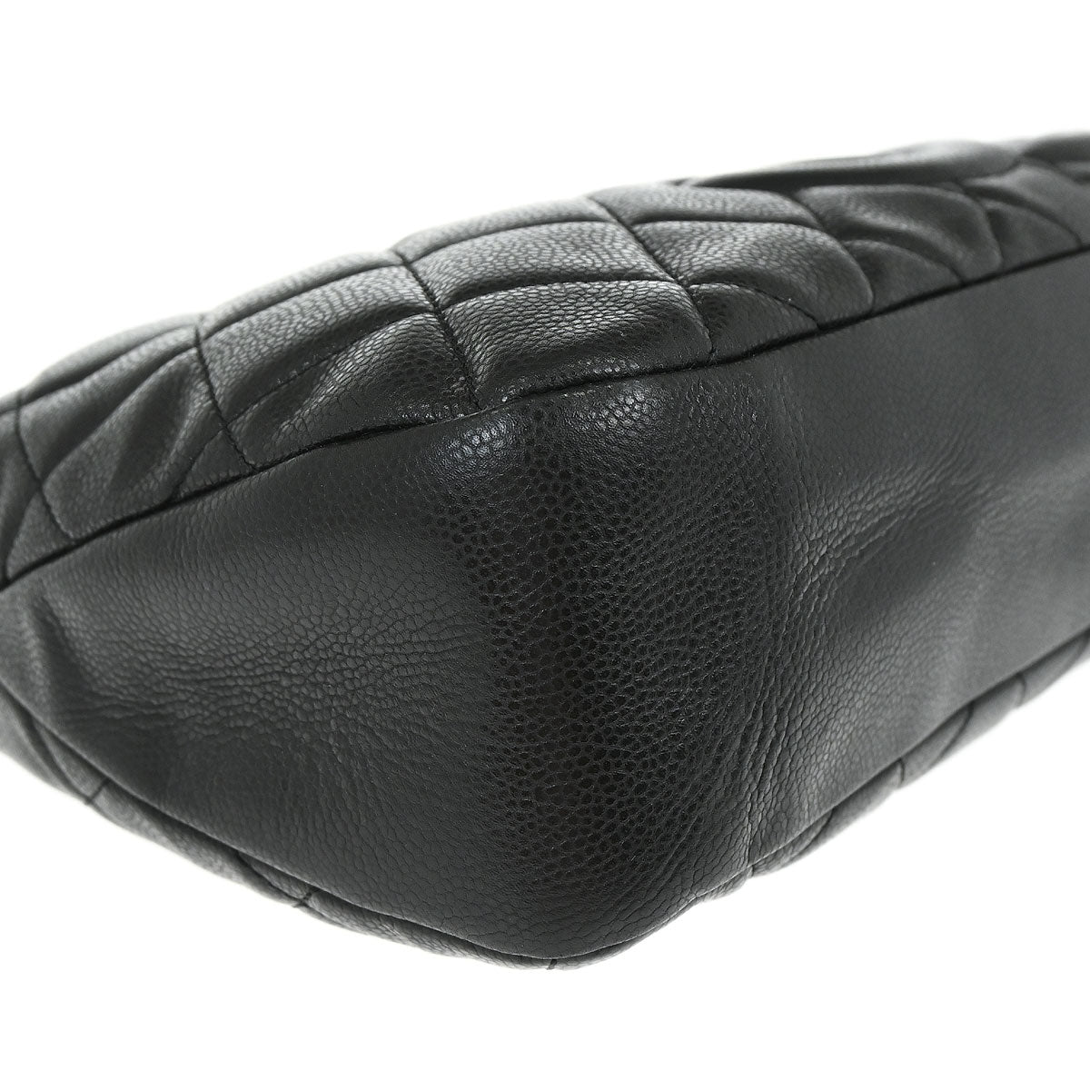 Chanel Black Caviar Skin Tote Chain Handbag